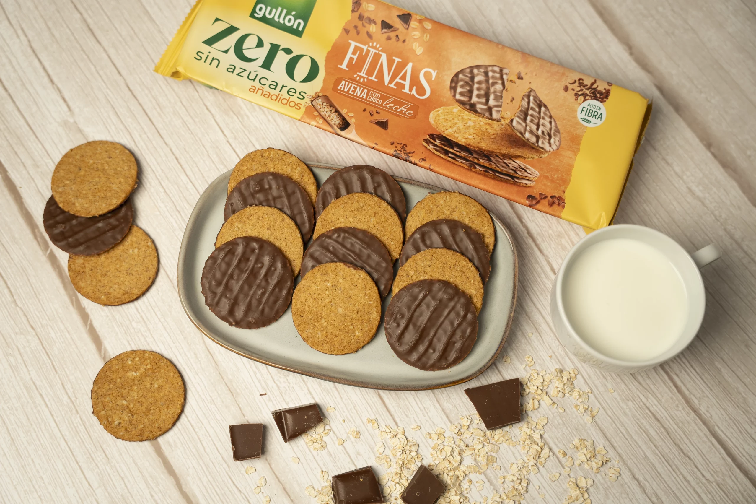 Galletas gullon zero sin azucares finas avena chocolate leche