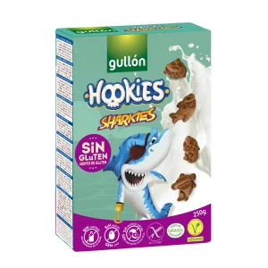 Galletas para niños Hookies Sharkies sin gluten, ni lactosa, ni huevo, ni frutos secos