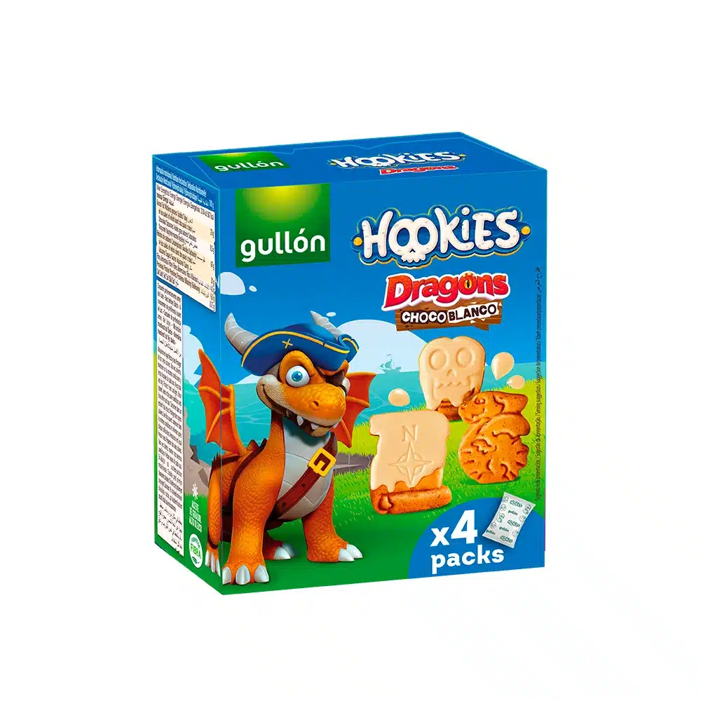 Galletas_Gullon_Hookies_Dragons_chocolate_blanco_160g_240326 Galletas Gullon Hookies infantiles dragons chocolate con blanco