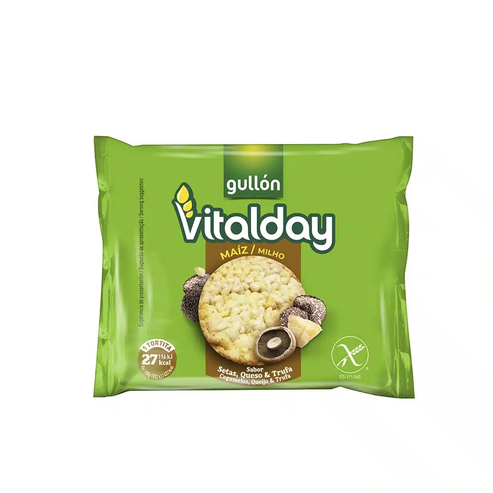 Tortitas Gullón Vitalday Queso Setas y Trufa