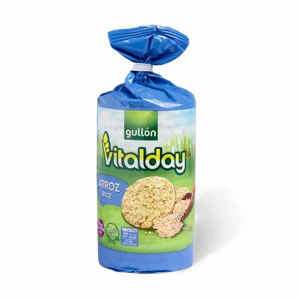 Paquete de Tortitas Arroz Sin Gluten Vitalday 130 g